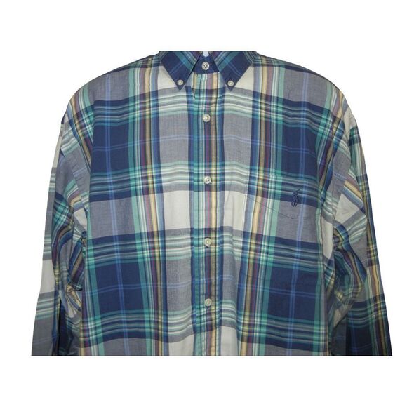 Vintage Ralph Lauren Blaire Shirt Blue Plaid Cotton Long Sleeve Button Down - Picture 2 of 9